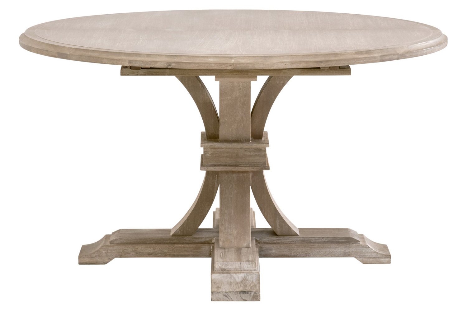 Essentials Traditions Devon 54" Round Extension Dining Table - Natural Gray