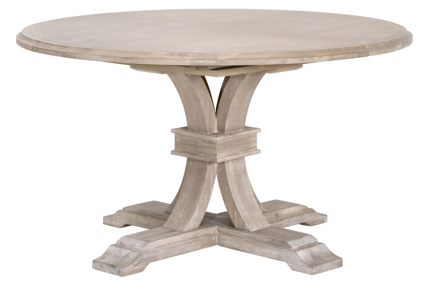 Essentials Traditions Devon 54" Round Extension Dining Table - Natural Gray