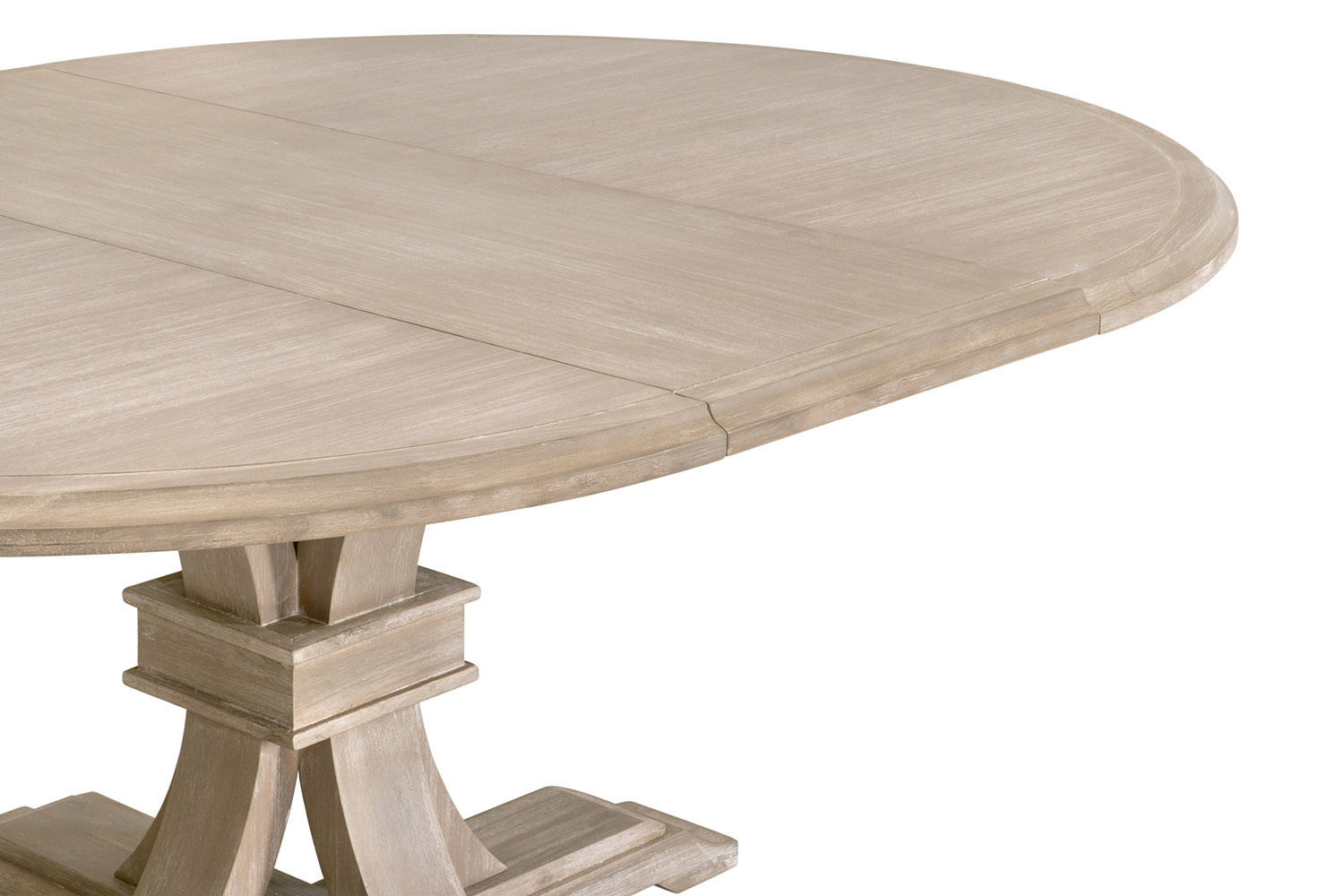 Essentials Traditions Devon 54" Round Extension Dining Table - Natural Gray