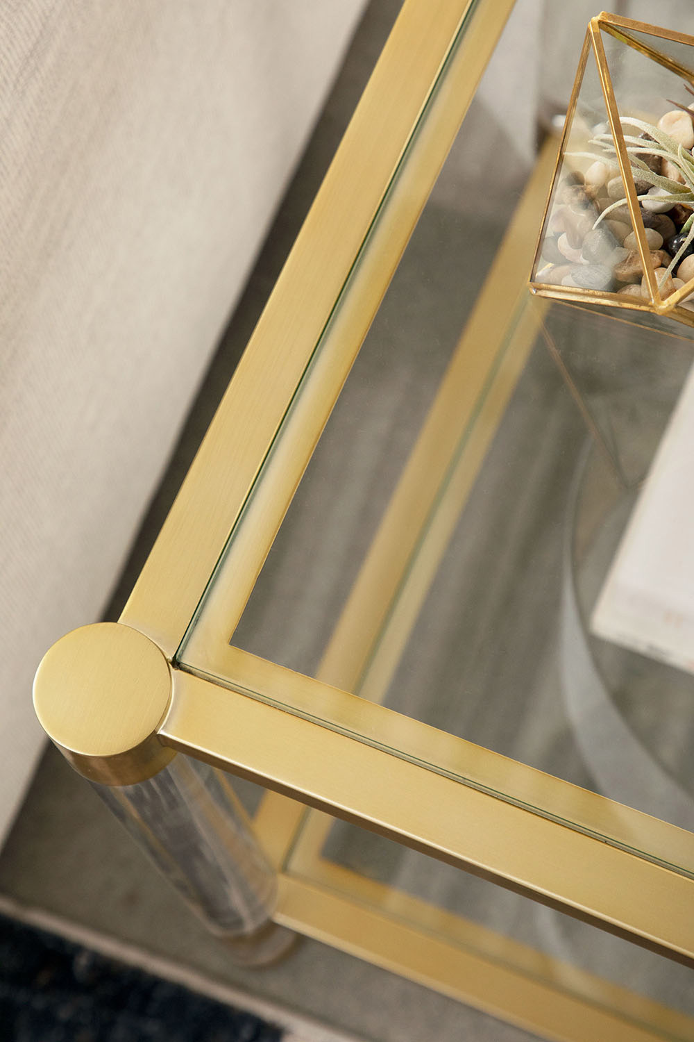 Essentials - Traditions Nouveau End Table in Brushed Brass