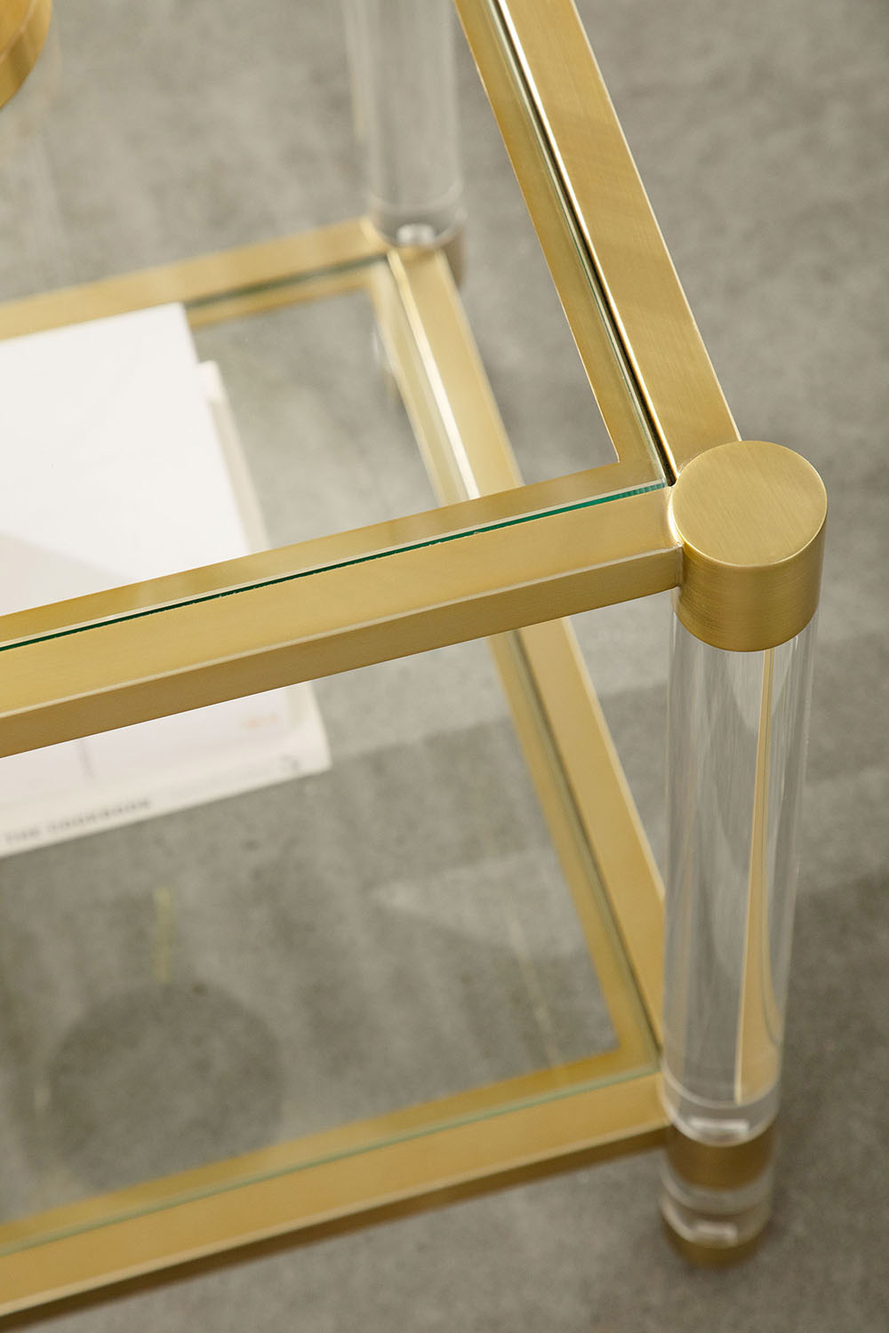 Essentials - Traditions Nouveau End Table in Brushed Brass