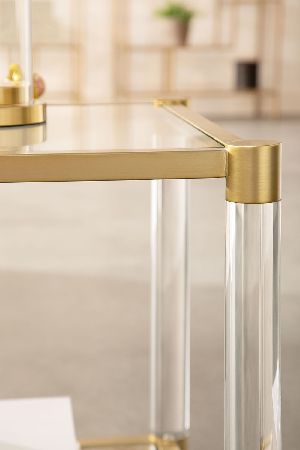 Essentials - Traditions Nouveau End Table in Brushed Brass