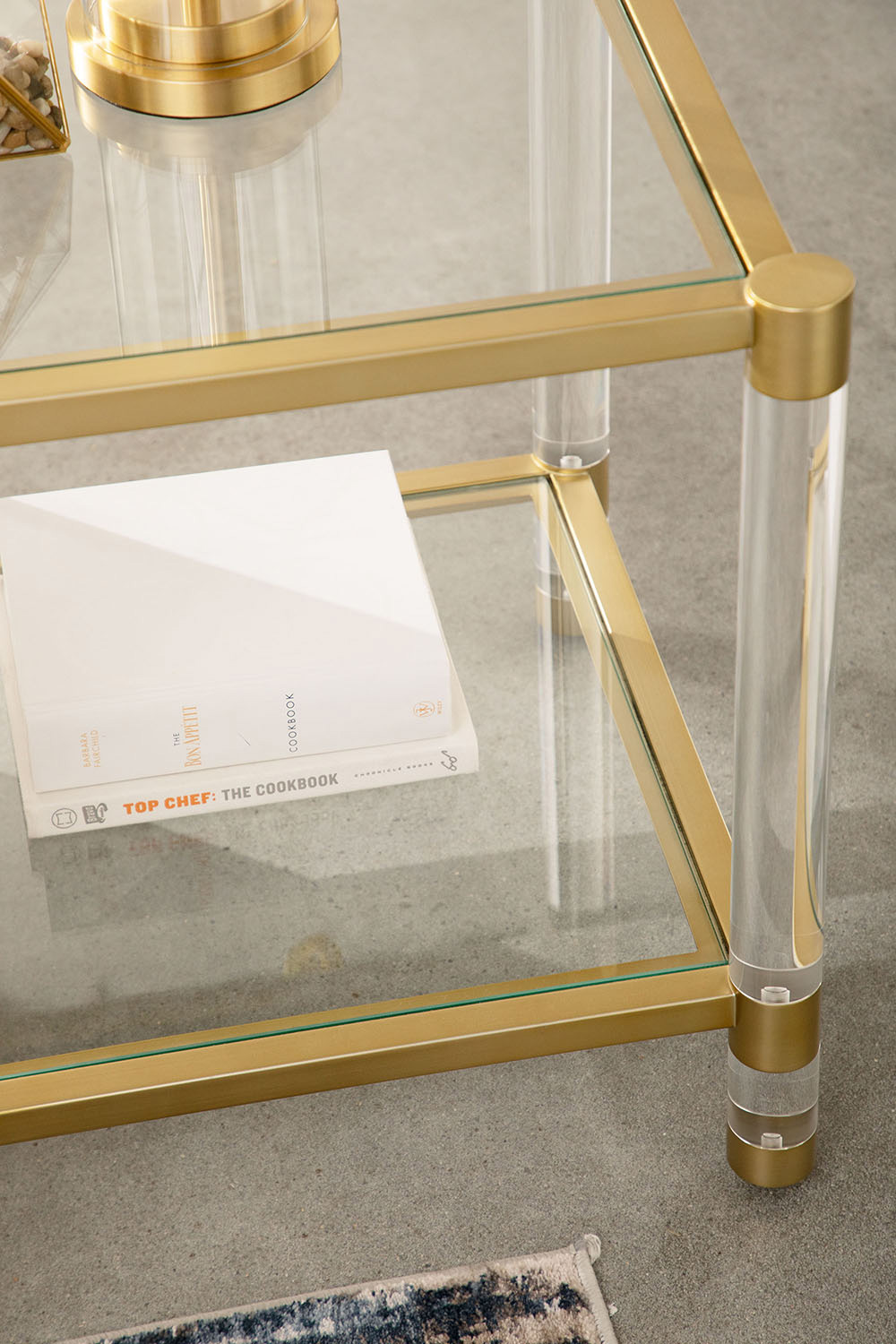 Essentials - Traditions Nouveau End Table in Brushed Brass