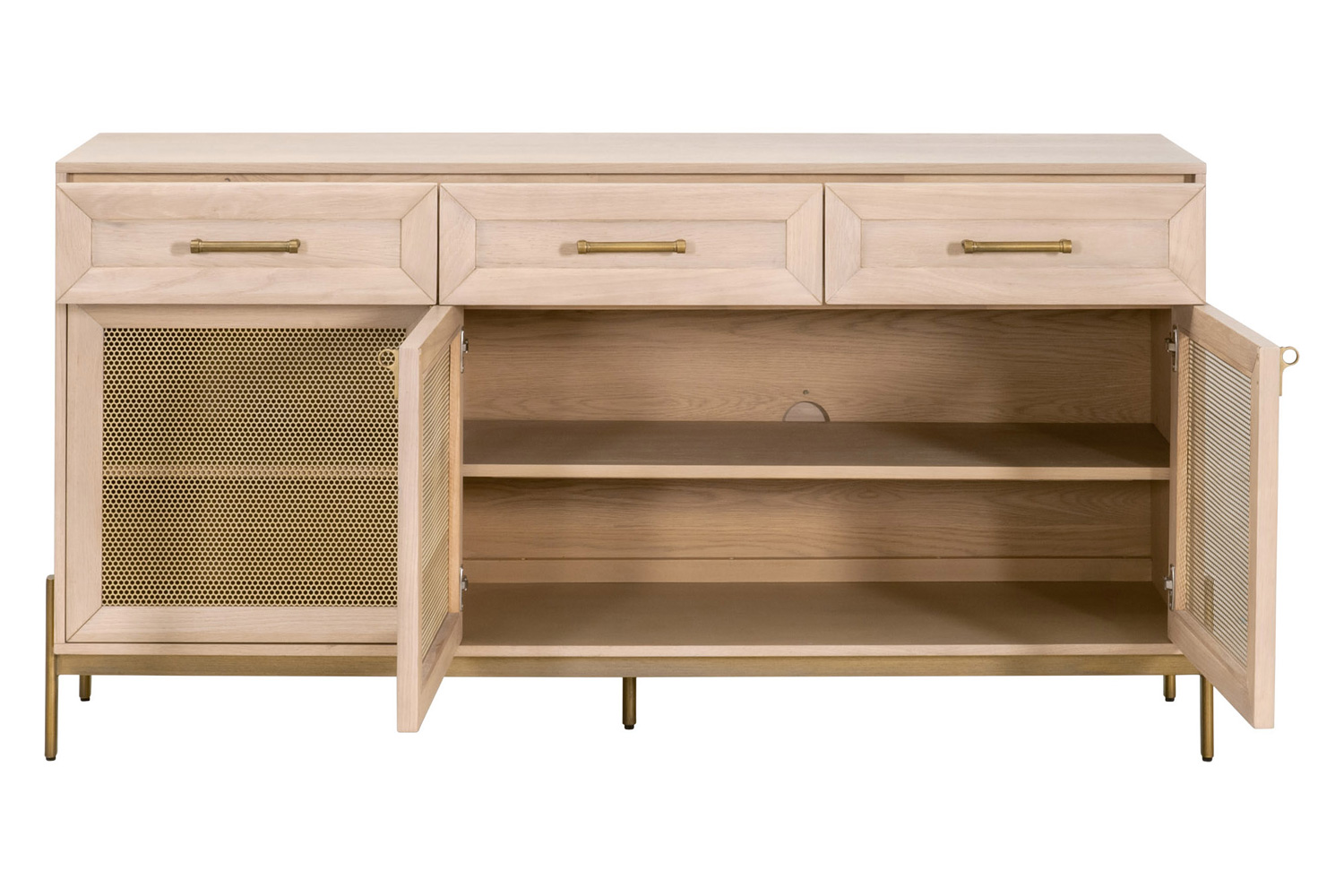 Essentials - Traditions Dwell Media Sideboard in Light Honey Oak