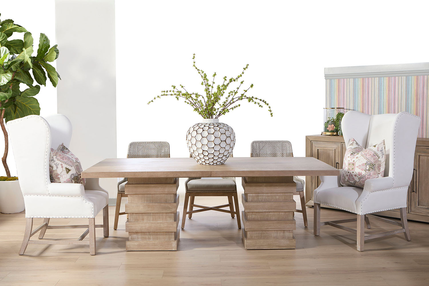 Essentials - Traditions Plaza Extension Dining Table in Natural Gray