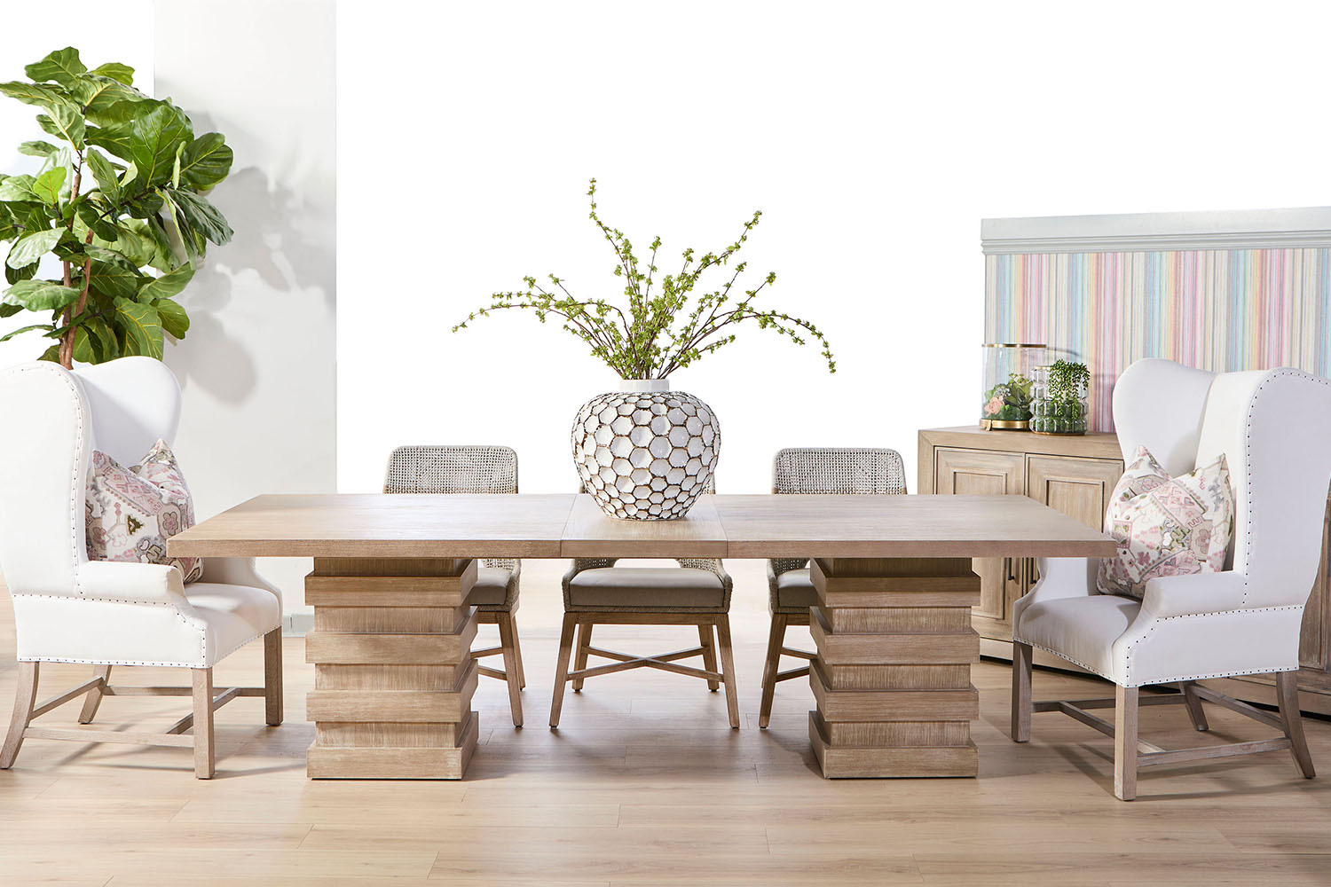 Essentials - Traditions Plaza Extension Dining Table in Natural Gray