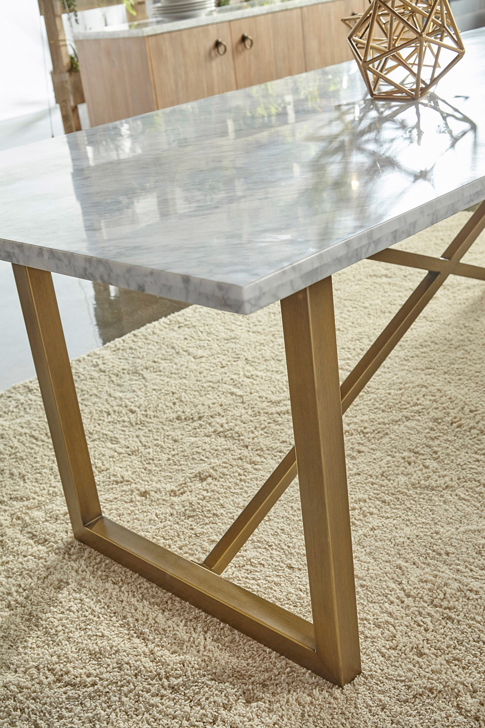 Essentials - Traditions Carrera Dining Table in Brushed Gold