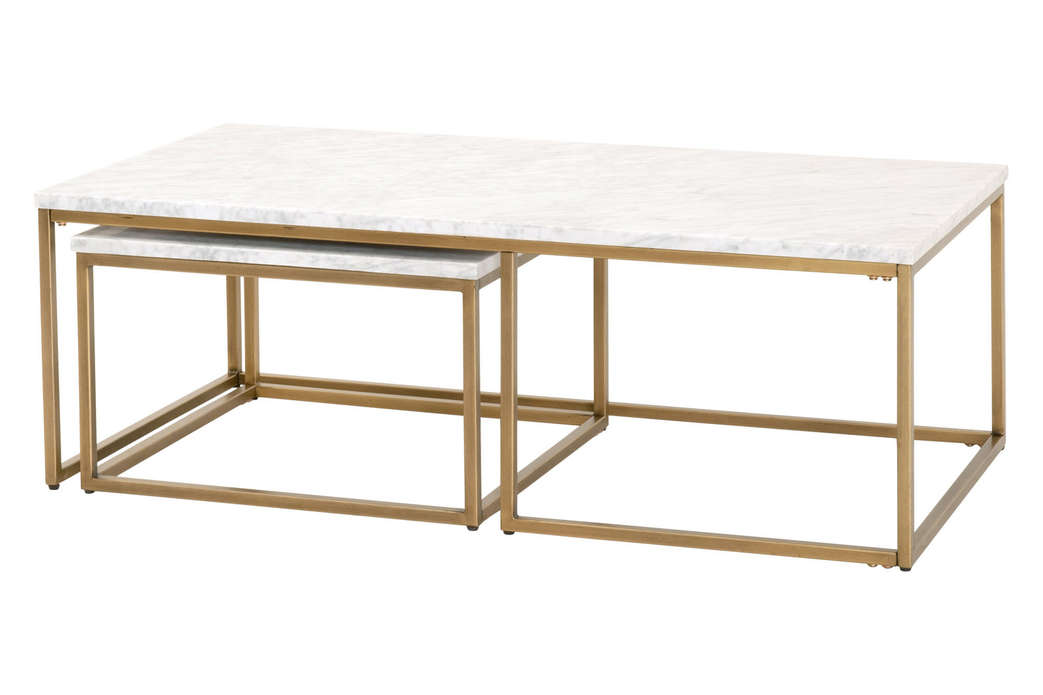 Essentials - Traditions Carrera Nesting Coffee Table in Brushed Gold