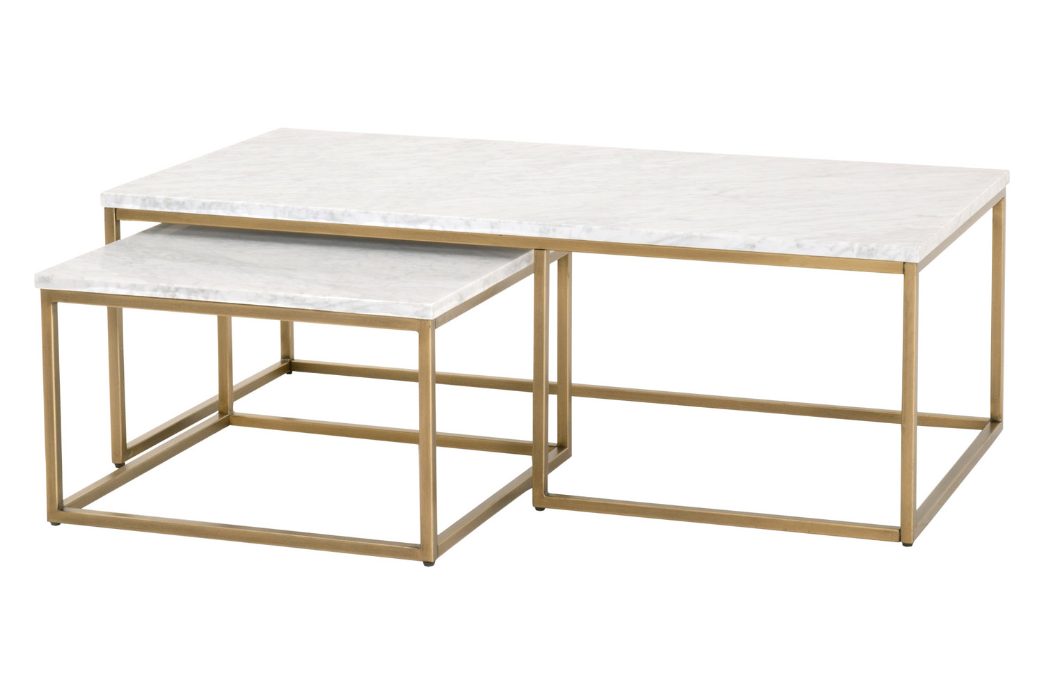 Essentials - Traditions Carrera Nesting Coffee Table in Brushed Gold