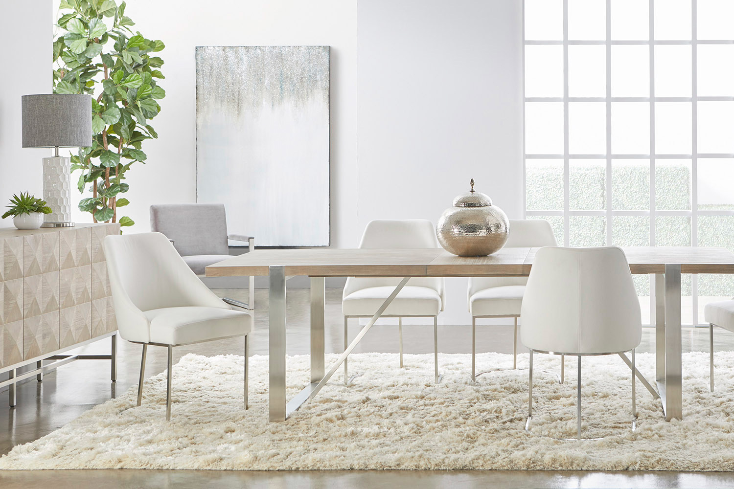 Essentials - Traditions Gage Extension Dining Table in Natural Gray