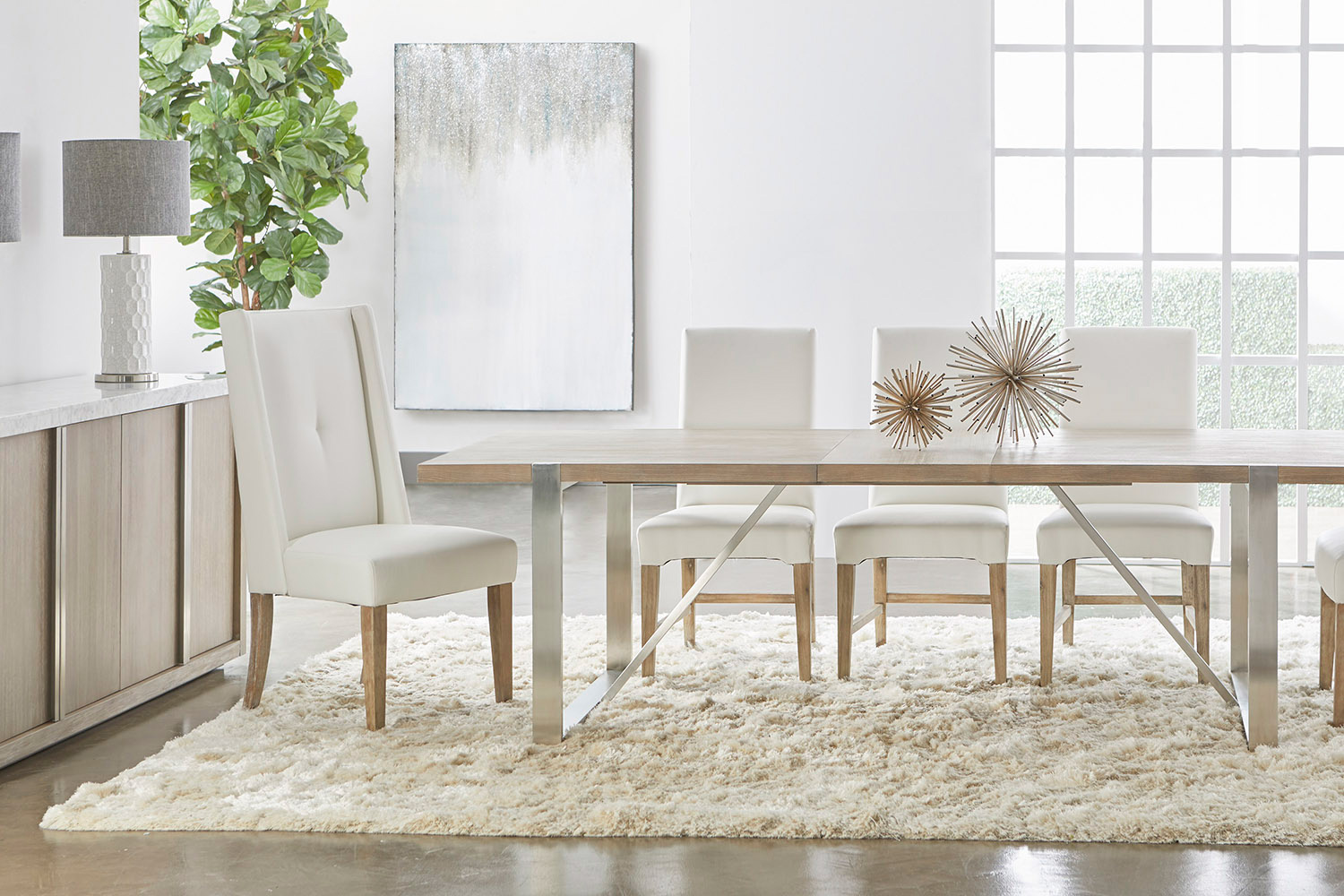 Essentials - Traditions Gage Extension Dining Table in Natural Gray