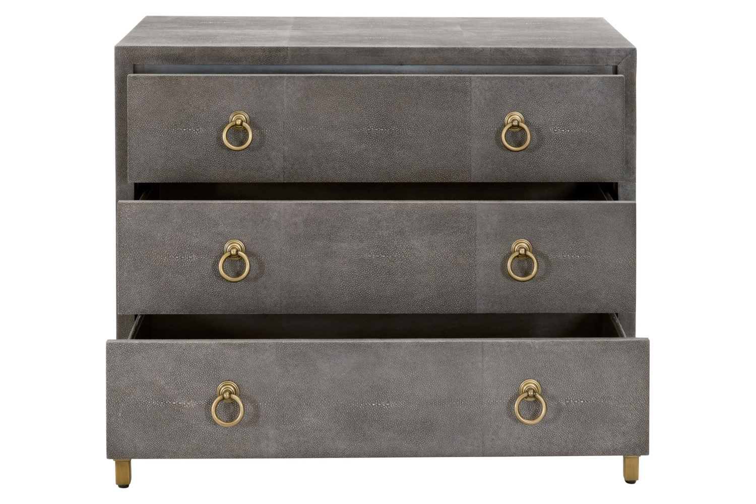 Essentials - Traditions Strand Shagreen 3-Drawer Nightstand