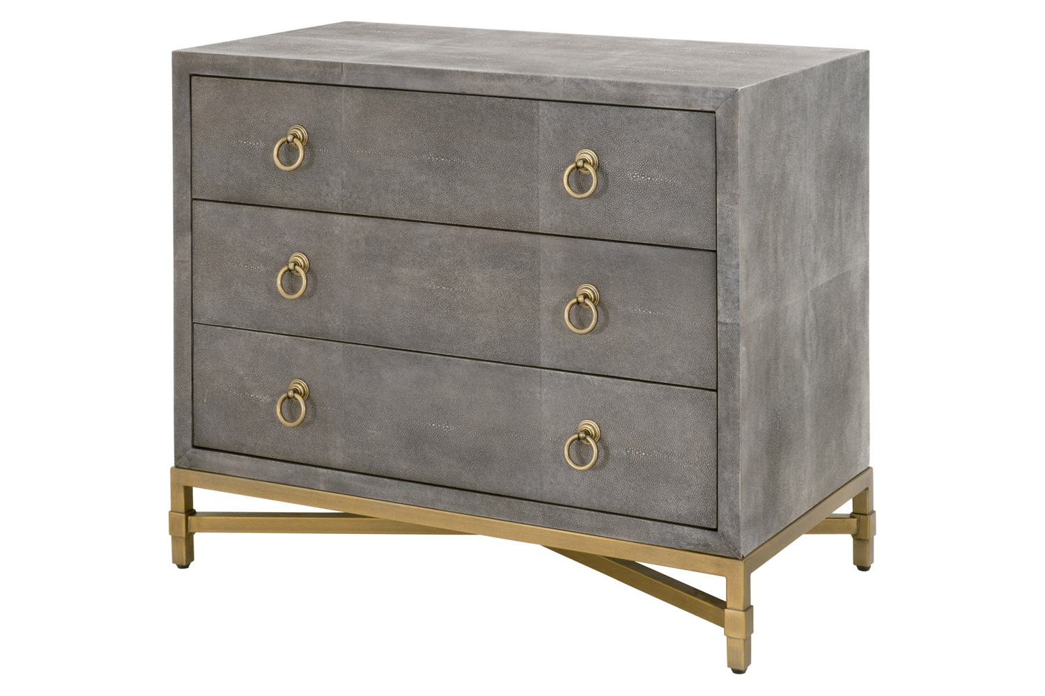 Essentials - Traditions Strand Shagreen 3-Drawer Nightstand