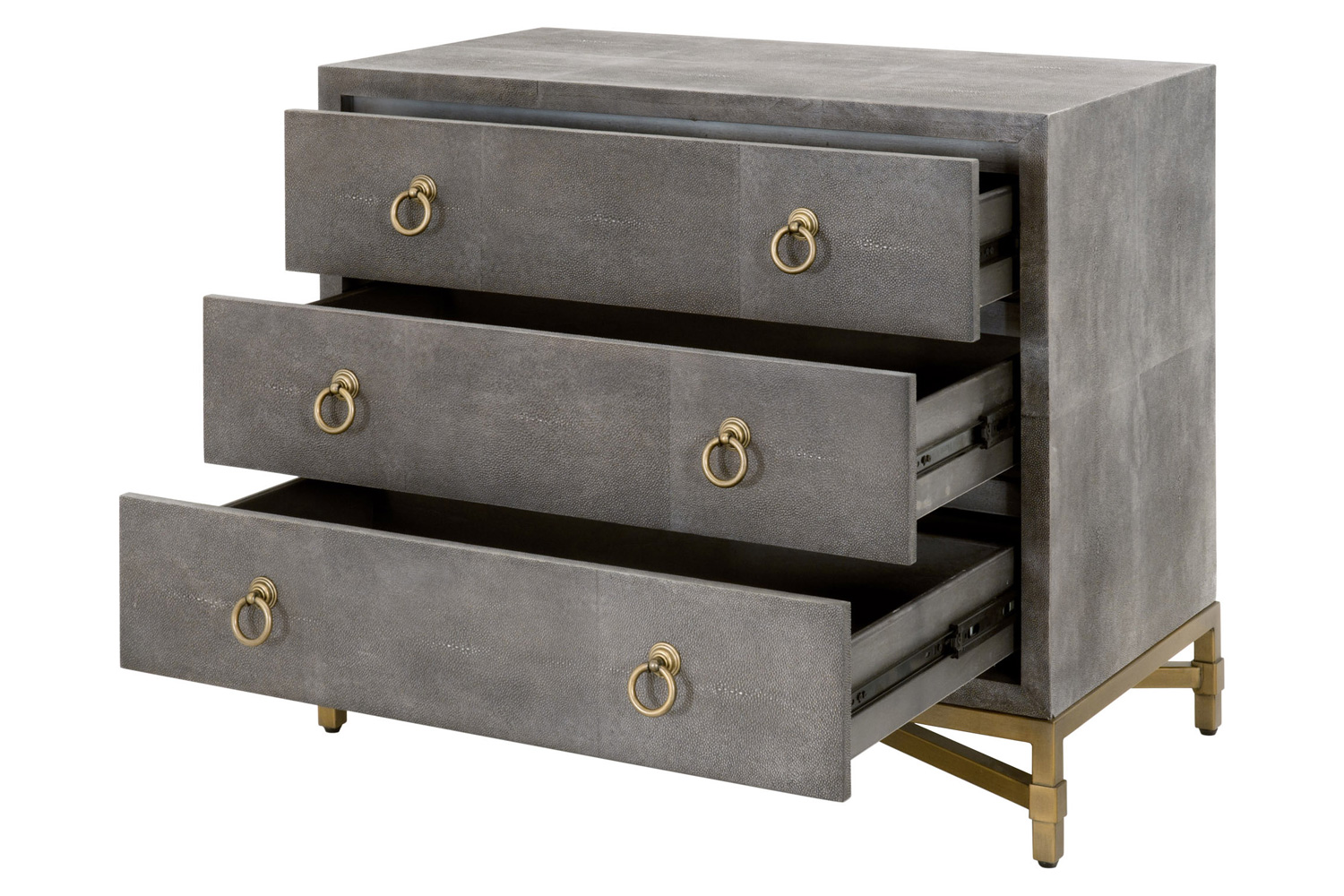 Essentials - Traditions Strand Shagreen 3-Drawer Nightstand