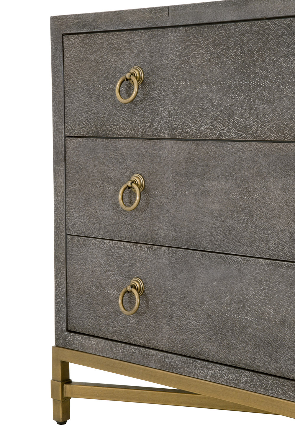 Essentials - Traditions Strand Shagreen 3-Drawer Nightstand