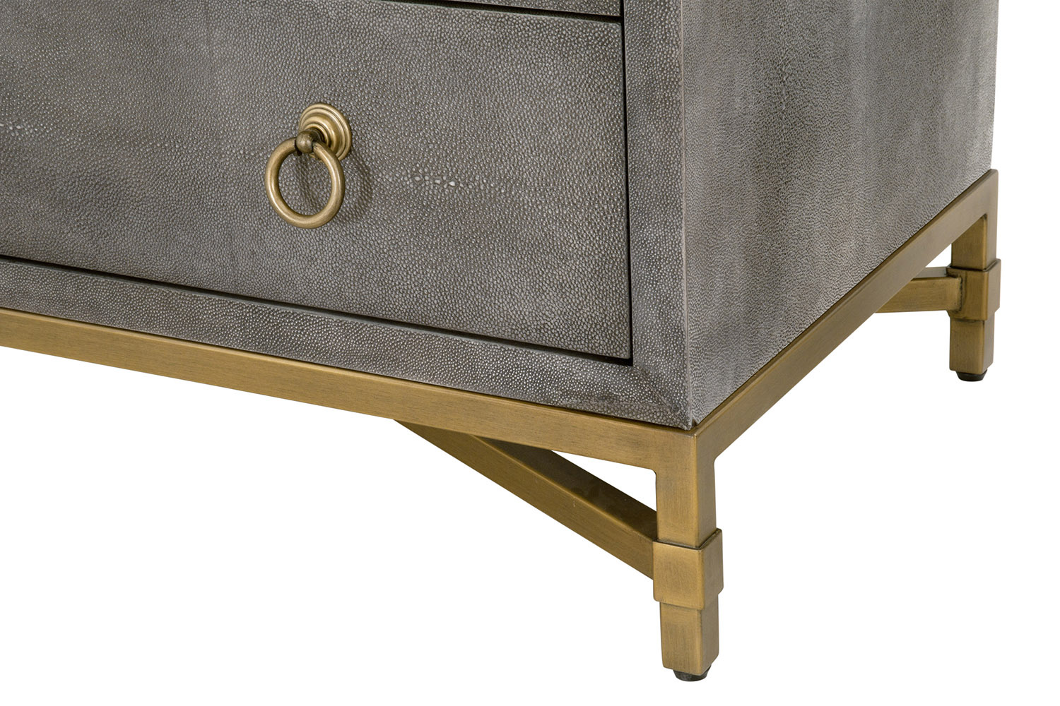 Essentials - Traditions Strand Shagreen 3-Drawer Nightstand