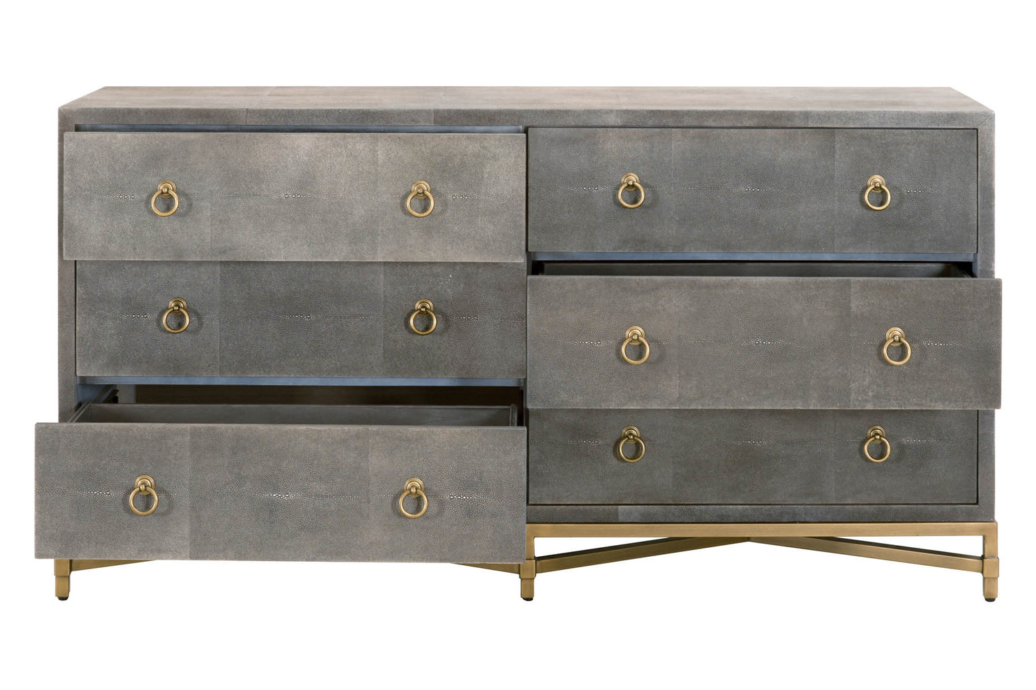 Essentials - Traditions Strand Shagreen 6-Drawer Double Dresser