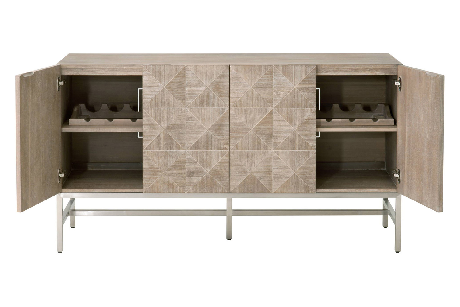 Essentials - Traditions Atlas Media Sideboard in Natural Gray