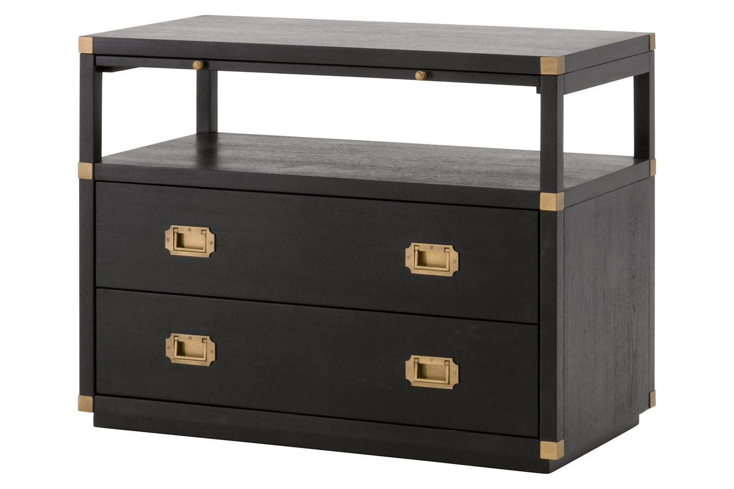 Essentials Traditions Bradley 2-Drawer Nightstand - Brushed Black Acacia