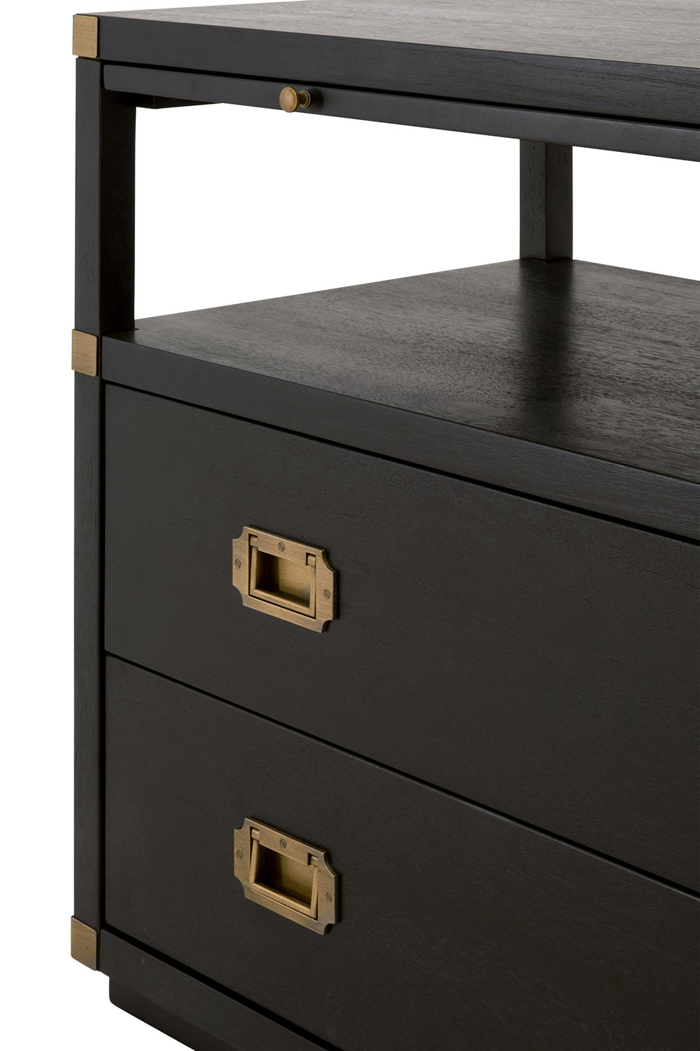 Essentials Traditions Bradley 2-Drawer Nightstand - Brushed Black Acacia