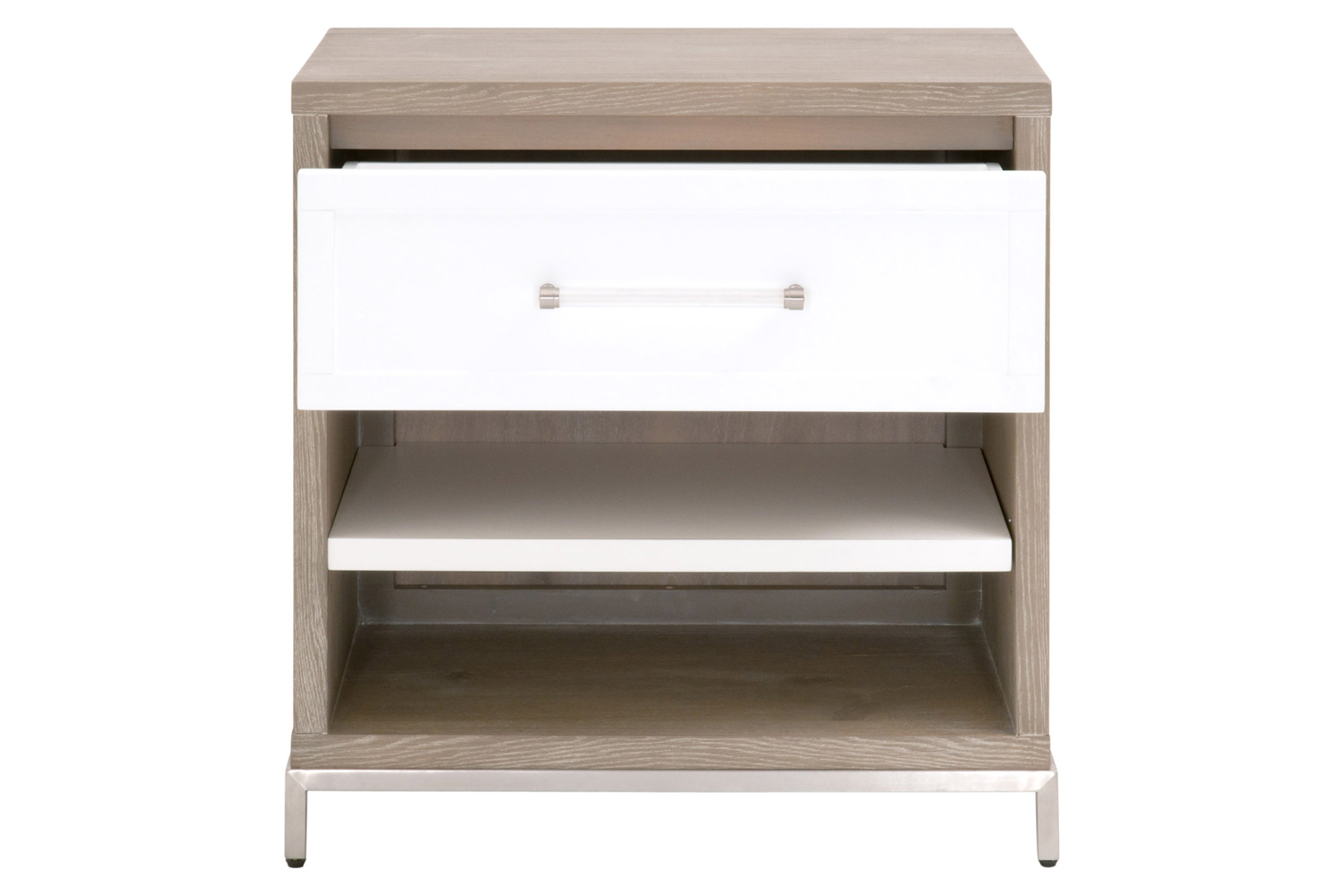 Essentials - Traditions Wrenn 1-Drawer Nightstand in Natural Gray