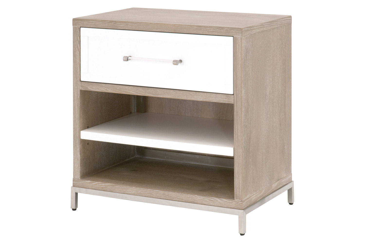 Essentials - Traditions Wrenn 1-Drawer Nightstand in Natural Gray