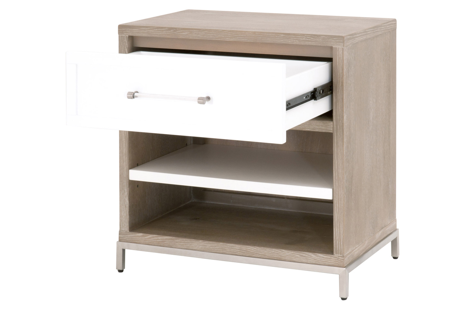 Essentials - Traditions Wrenn 1-Drawer Nightstand in Natural Gray