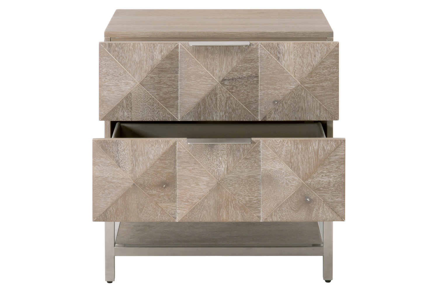 Essentials - Traditions Atlas 2-Drawer Nightstand in Natural Gray