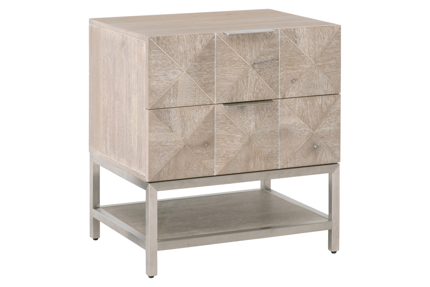 Essentials - Traditions Atlas 2-Drawer Nightstand in Natural Gray