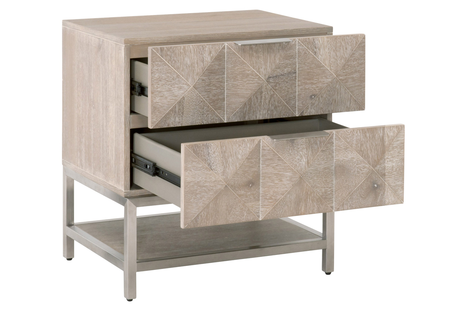 Essentials - Traditions Atlas 2-Drawer Nightstand in Natural Gray