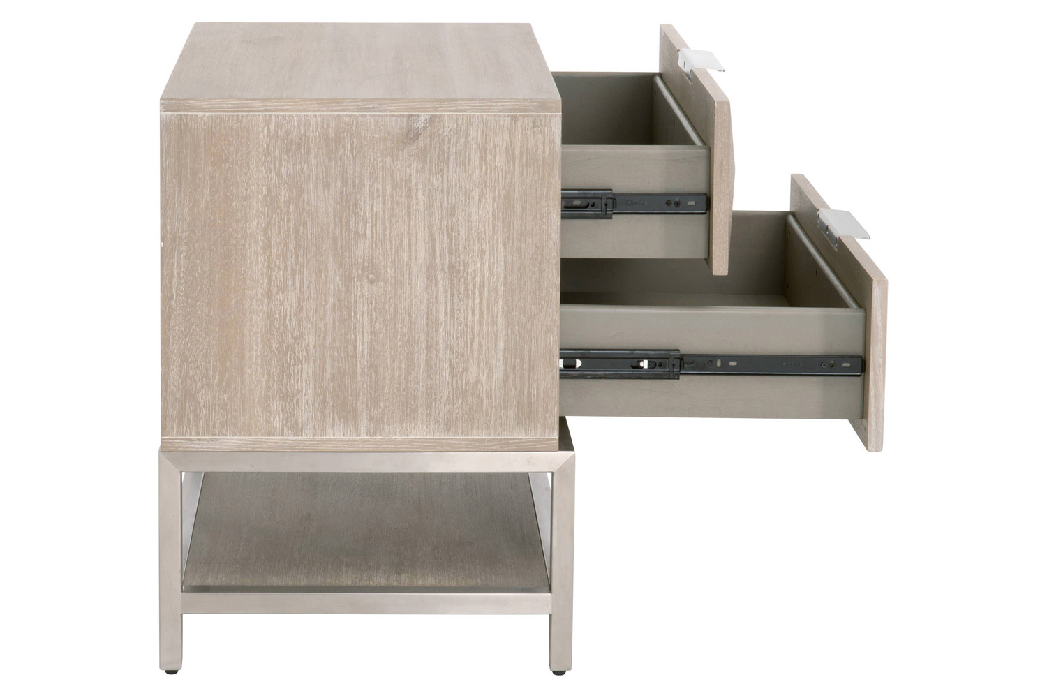 Essentials - Traditions Atlas 2-Drawer Nightstand in Natural Gray