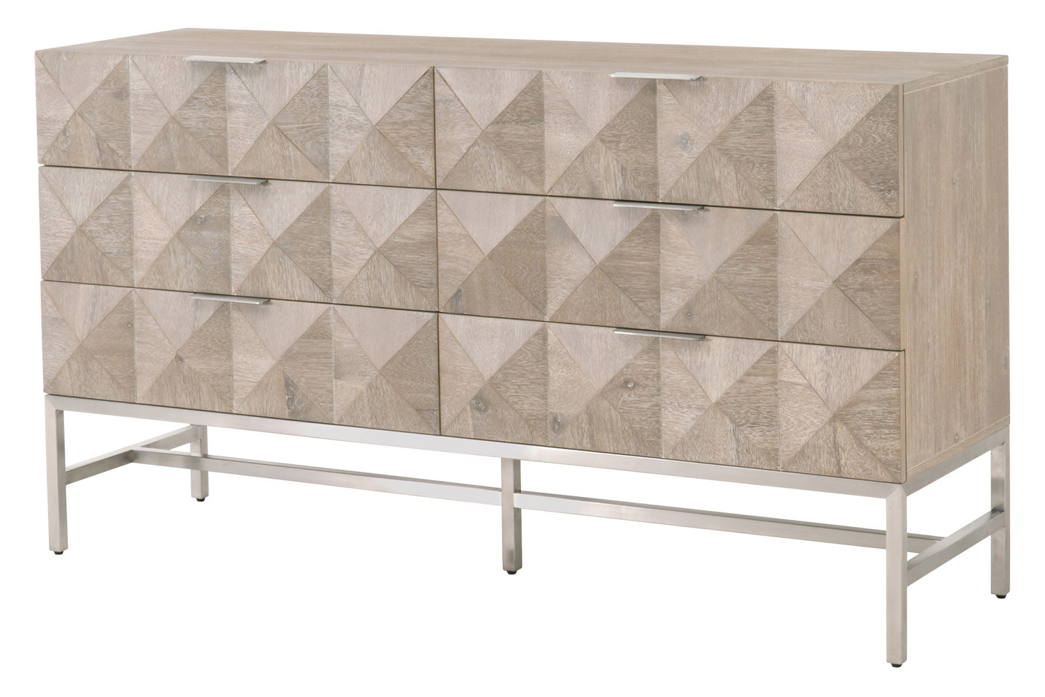 Essentials - Traditions Atlas 6-Drawer Double Dresser in Natural Gray