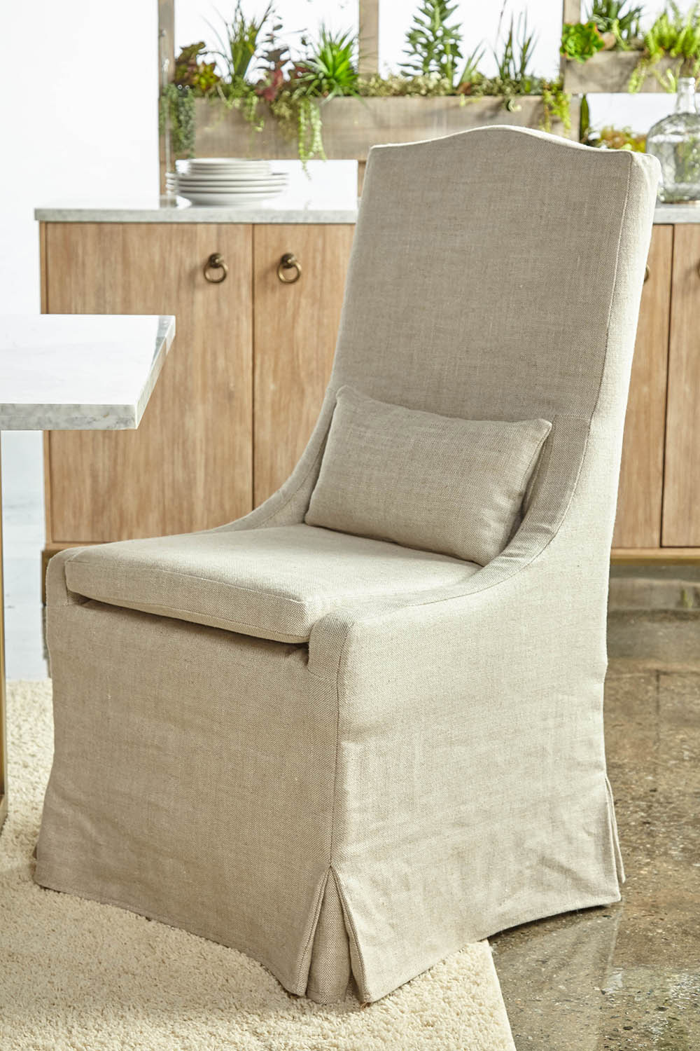 Essentials Colette Slipcover Dining Chair, Set of 2 - Bisque