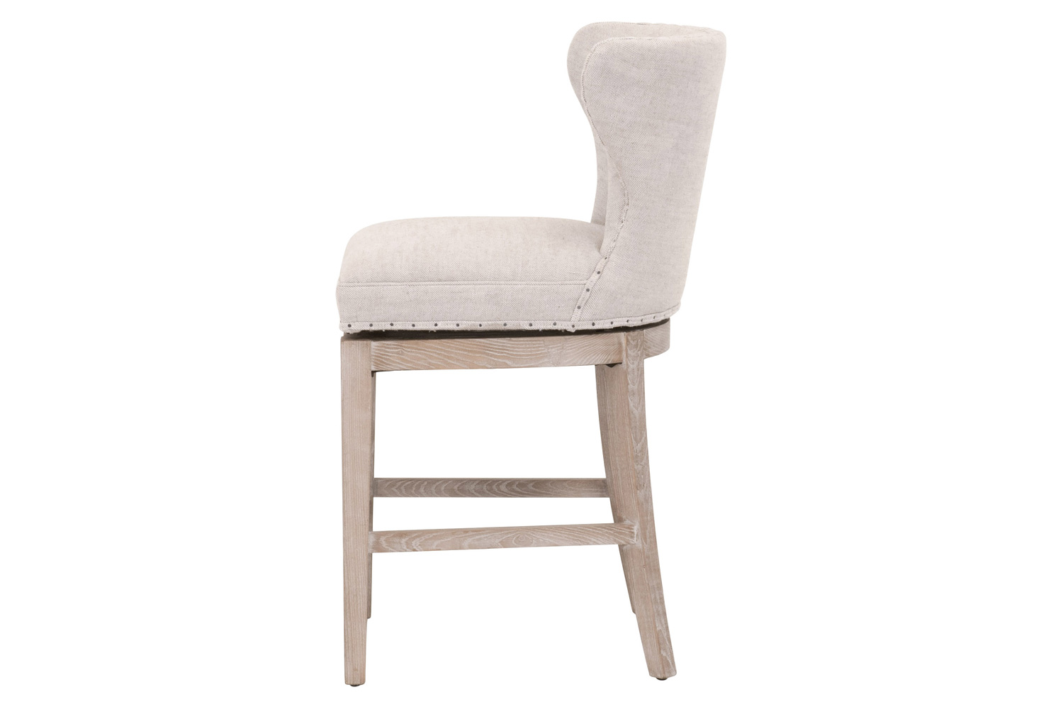 Essentials Milton Swivel Counter Stool - Bisque French Linen Natural Gray Ash