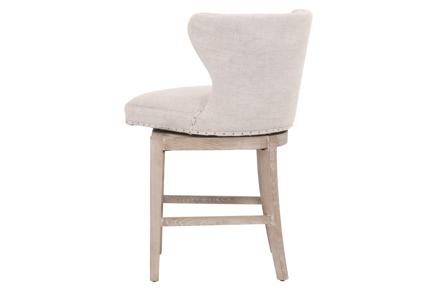 Essentials Milton Swivel Counter Stool - Bisque French Linen Natural Gray Ash