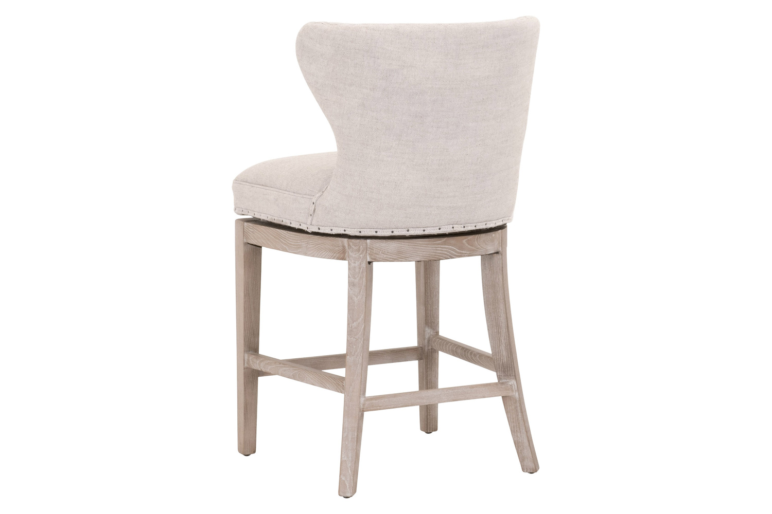 Essentials Milton Swivel Counter Stool - Bisque French Linen Natural Gray Ash