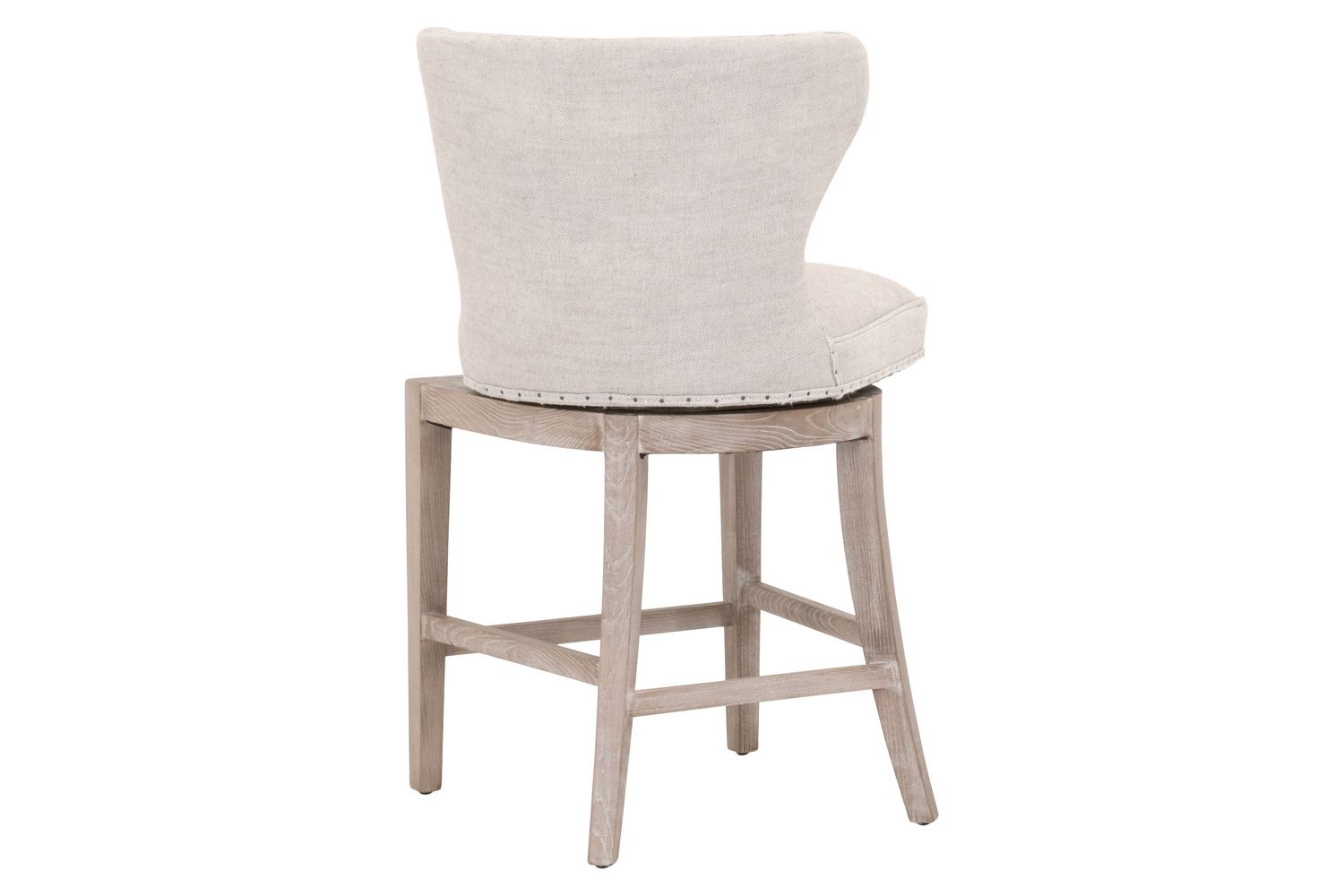 Essentials Milton Swivel Counter Stool - Bisque French Linen Natural Gray Ash