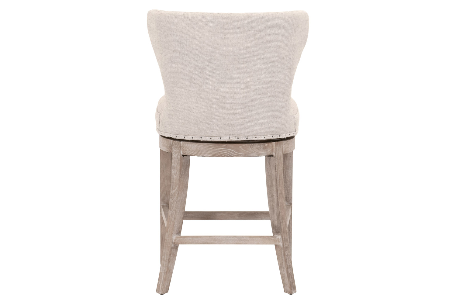 Essentials Milton Swivel Counter Stool - Bisque French Linen Natural Gray Ash