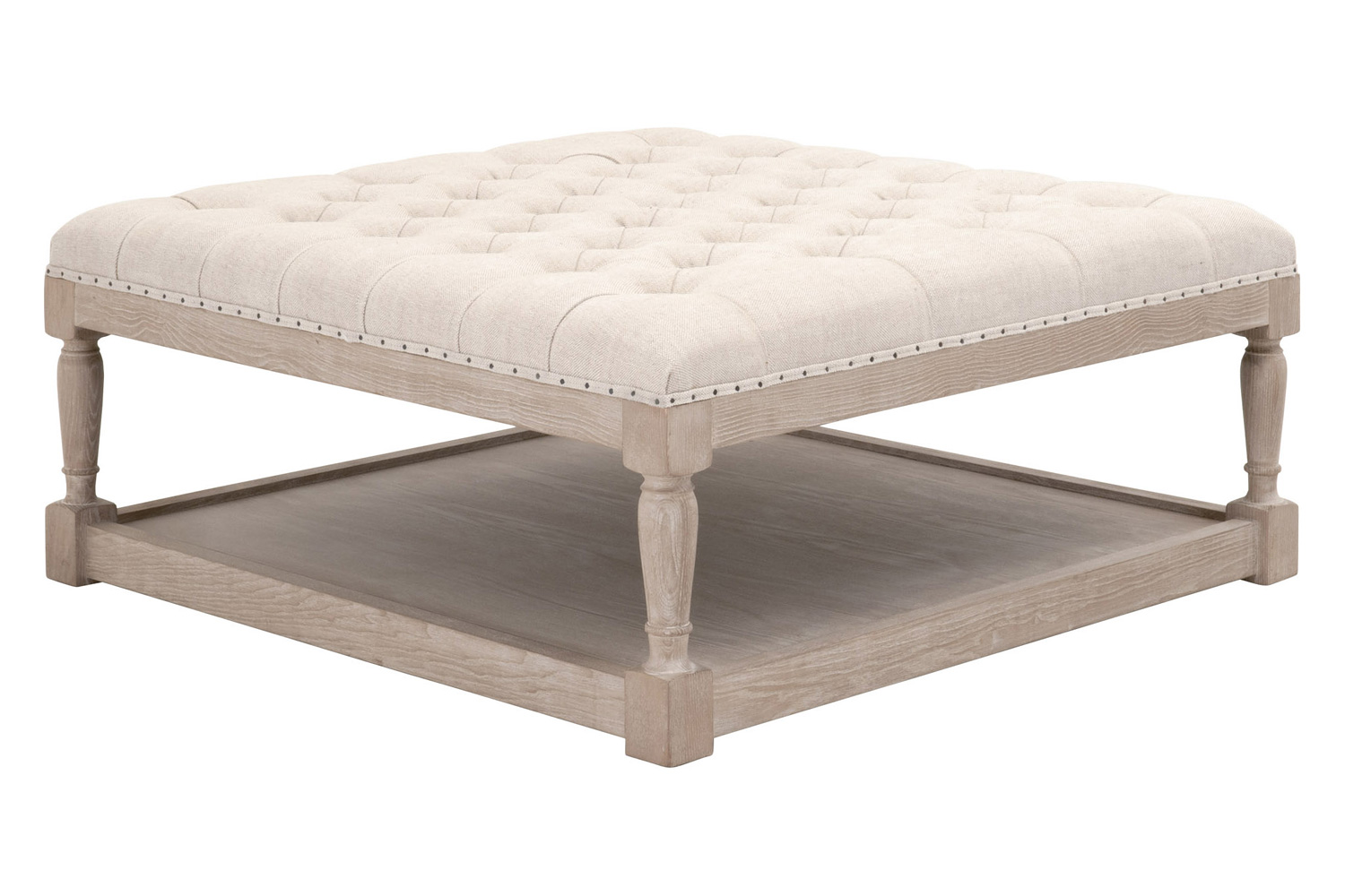 Essentials Townsend Tufted Upholstered Coffee Table - Bisque