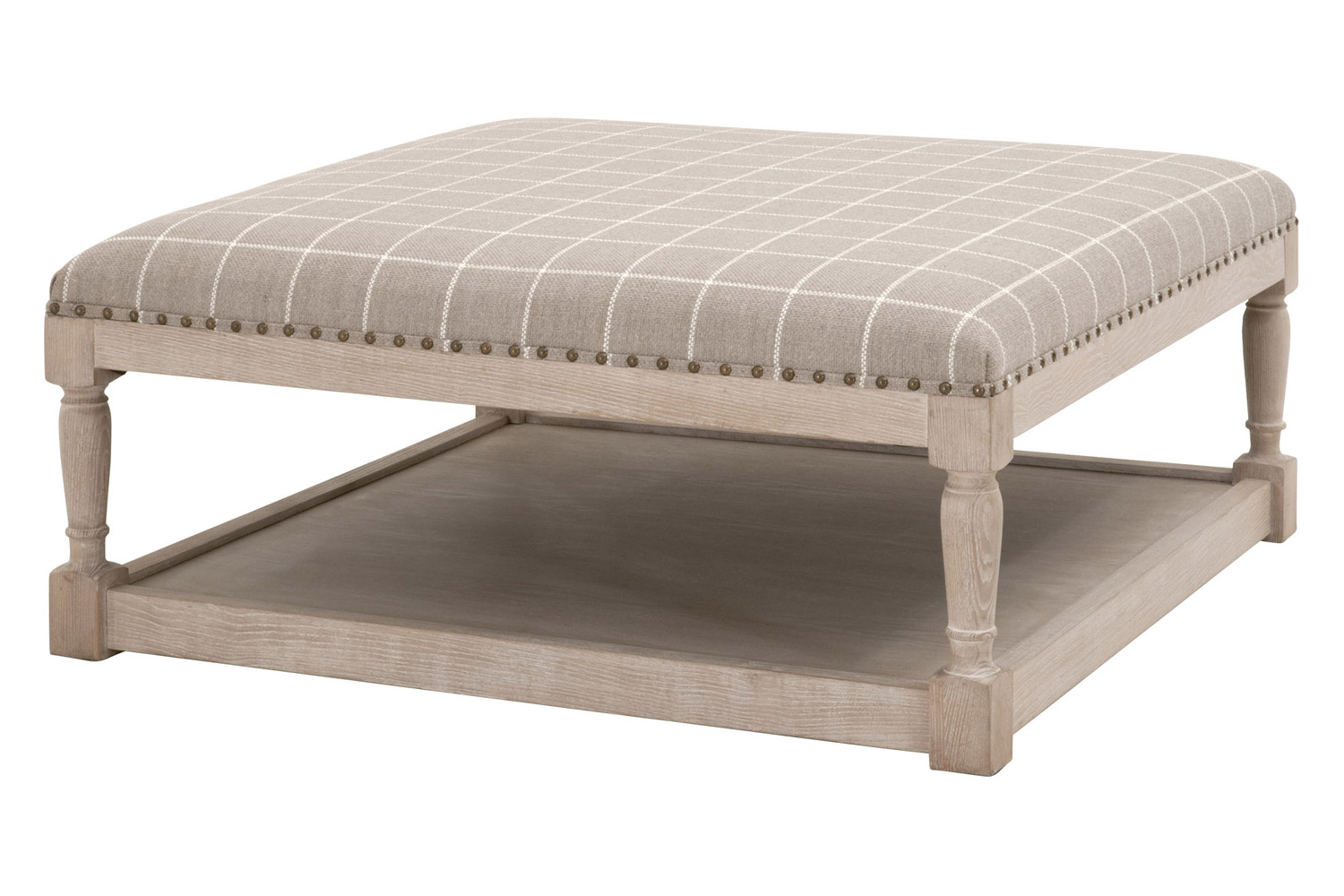 Essentials Townsend Upholstered Coffee Table - Windowpane Pebble