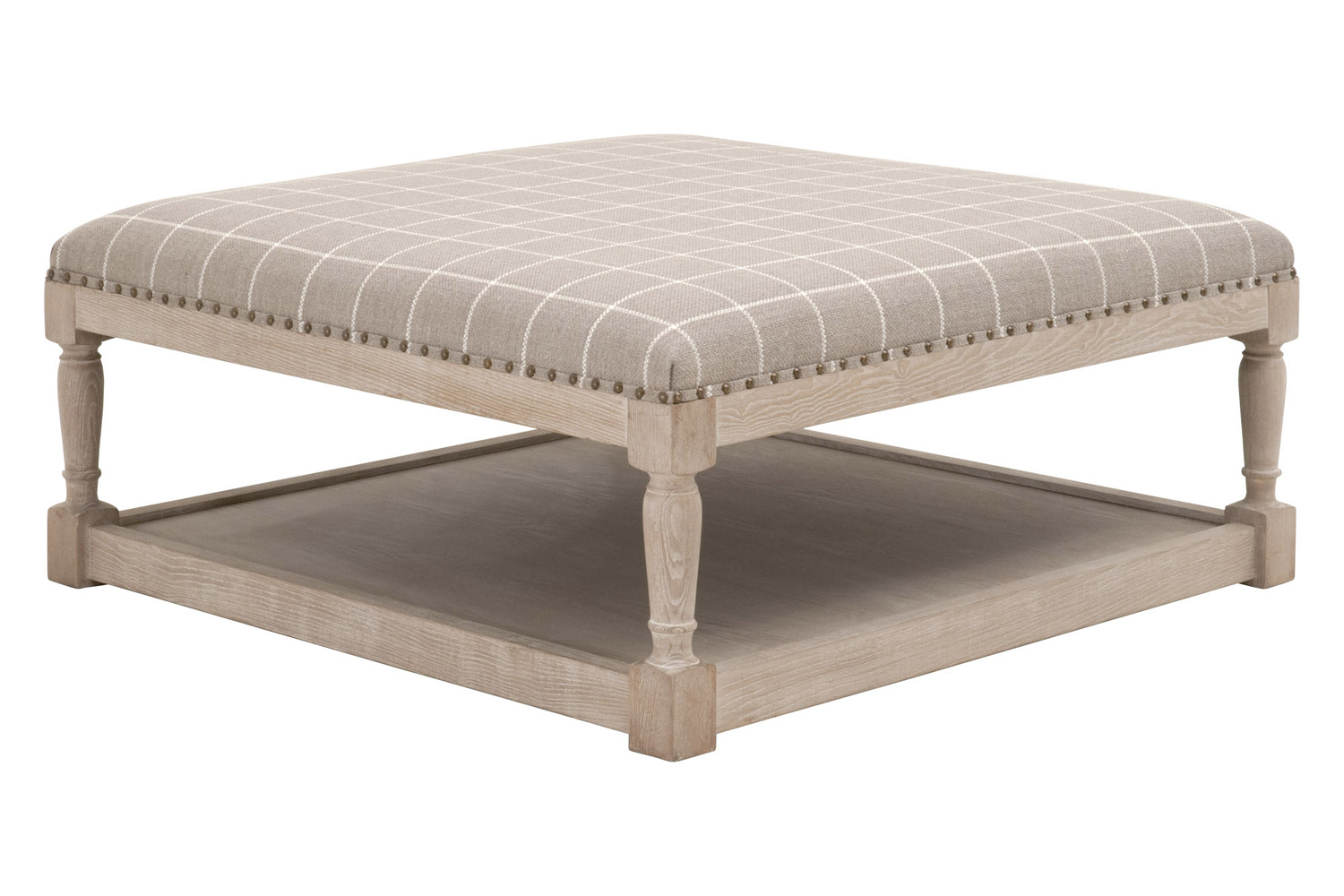 Essentials Townsend Upholstered Coffee Table - Windowpane Pebble