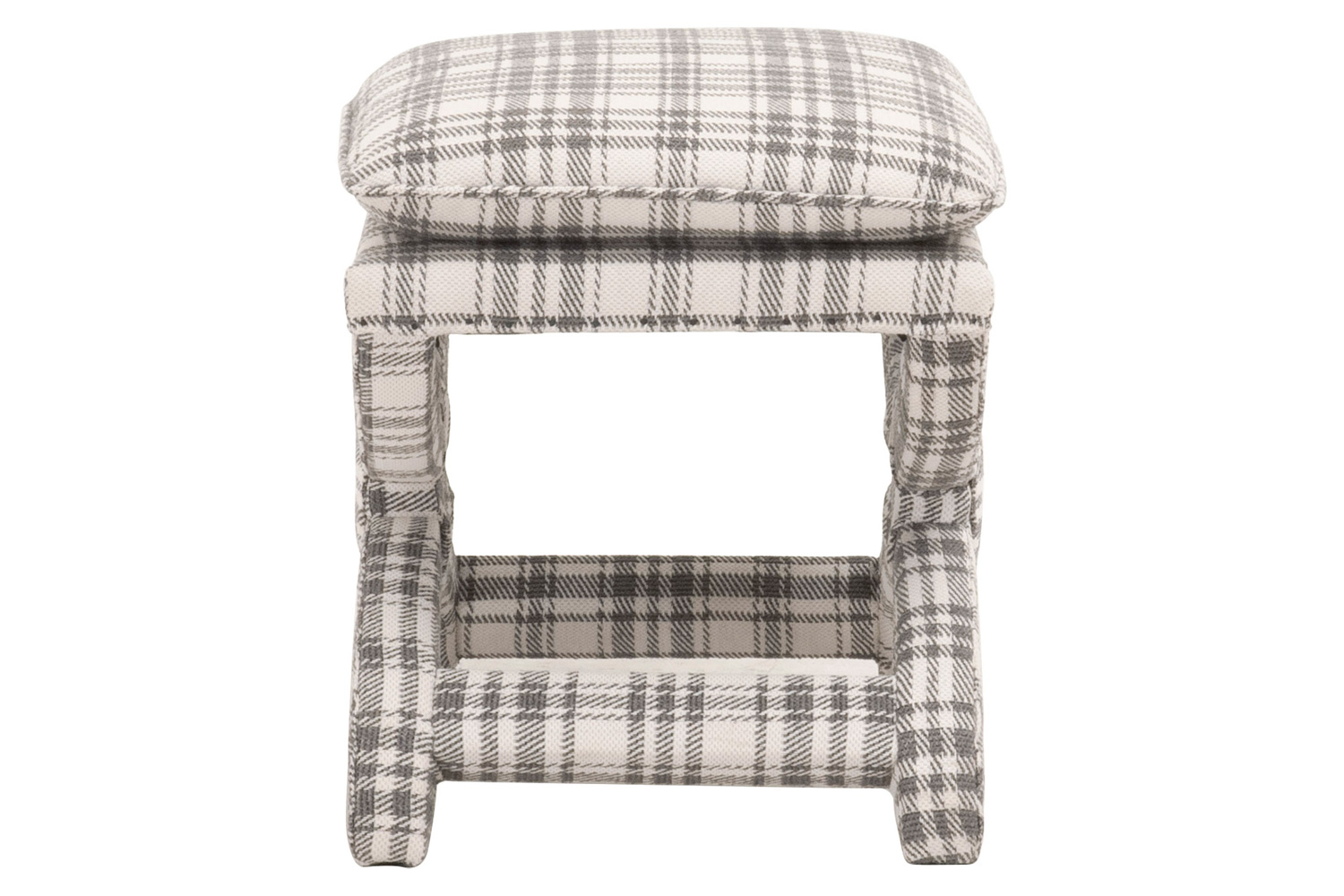 Essentials Gaston Ottoman - Tartan Charcoal