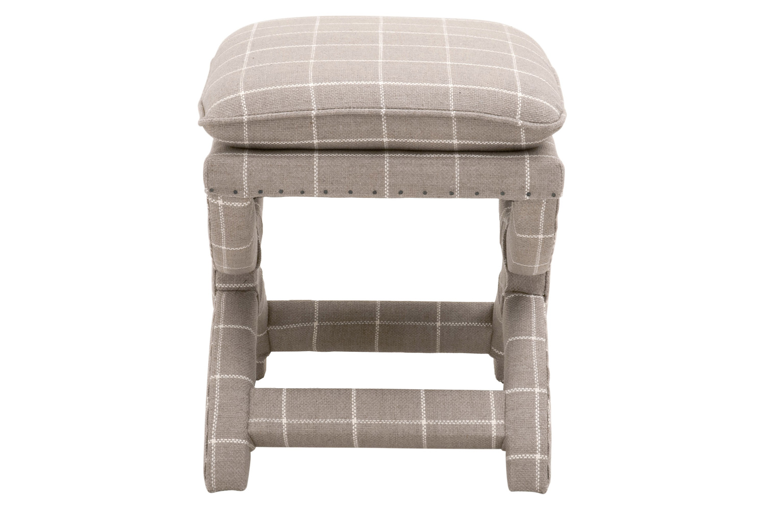 Essentials Gaston Ottoman - Windowpane Pebble