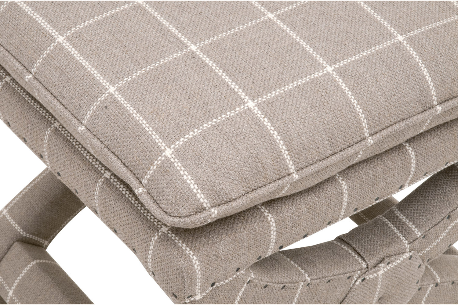 Essentials Gaston Ottoman - Windowpane Pebble