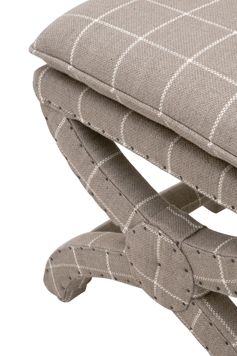 Essentials Gaston Ottoman - Windowpane Pebble