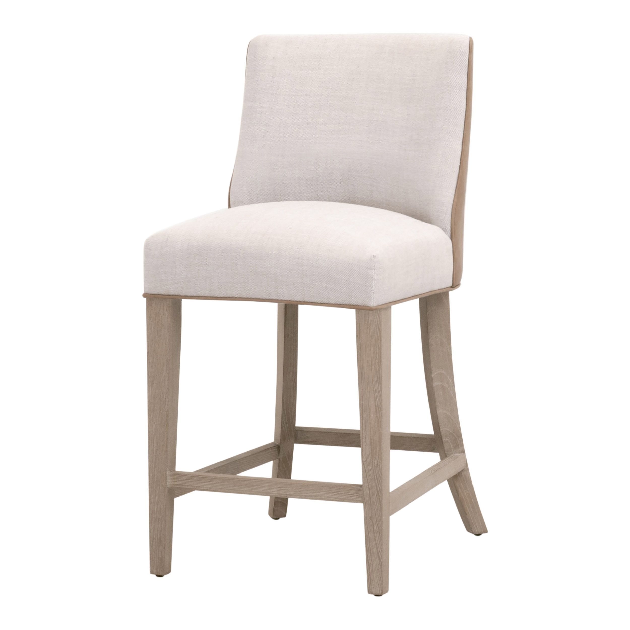 Essentials Duet Counter Stool - Performance Bisque French Linen, Ivanhoe-Toast, Natural Gray Ash