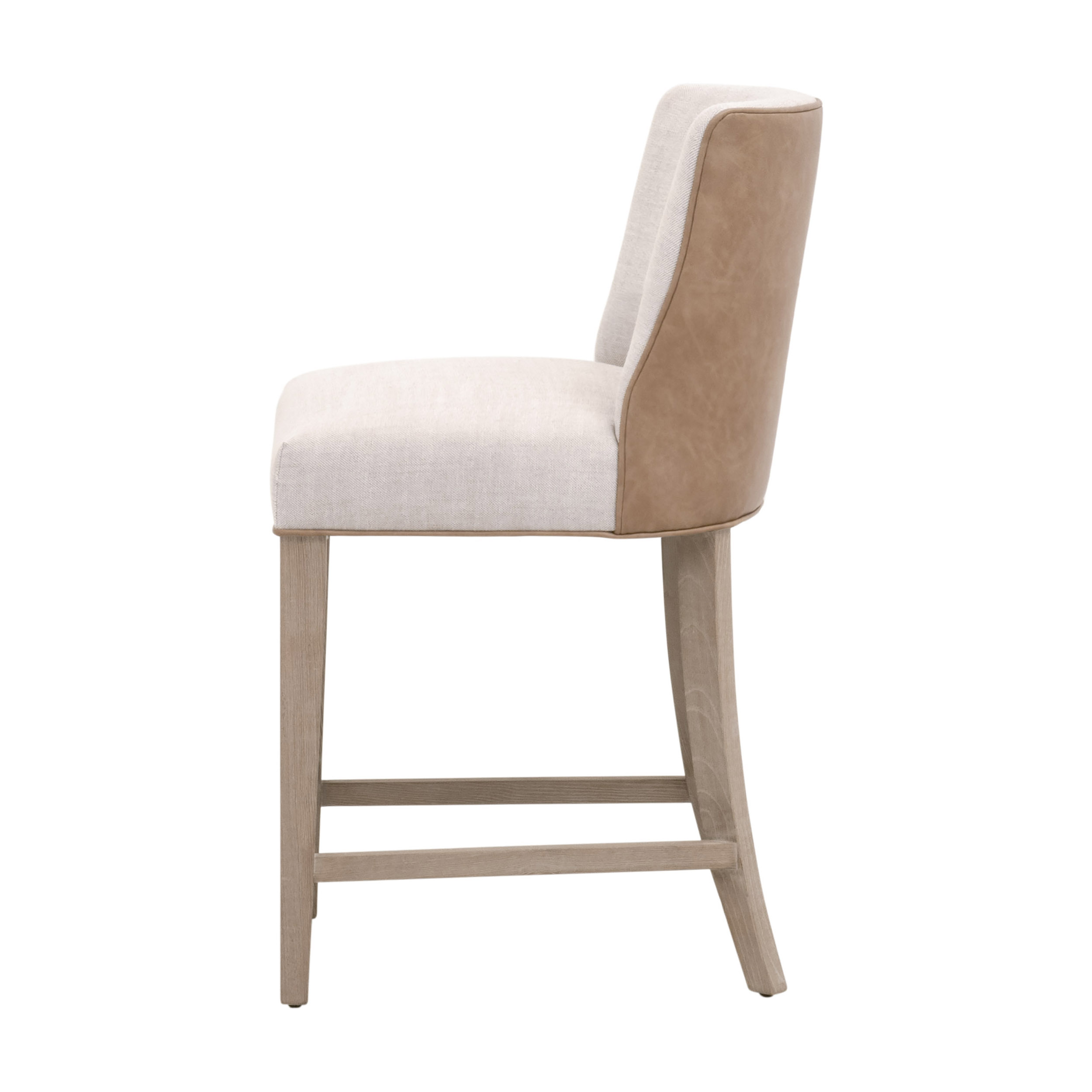 Essentials Duet Counter Stool - Performance Bisque French Linen, Ivanhoe-Toast, Natural Gray Ash