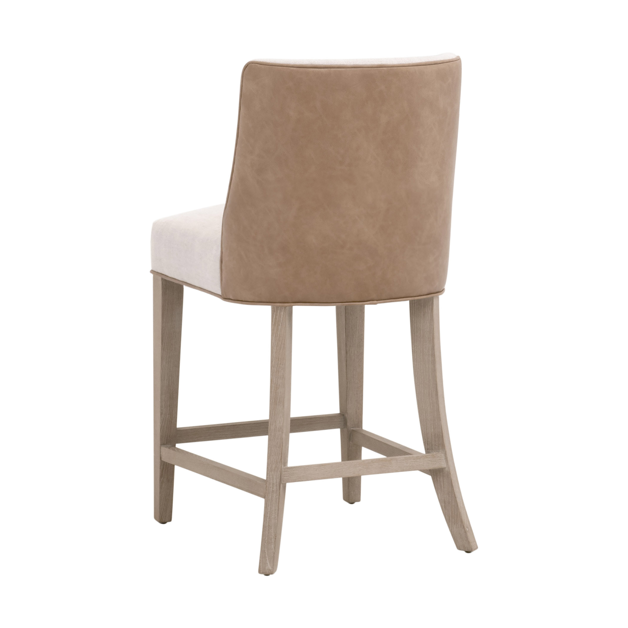 Essentials Duet Counter Stool - Performance Bisque French Linen, Ivanhoe-Toast, Natural Gray Ash