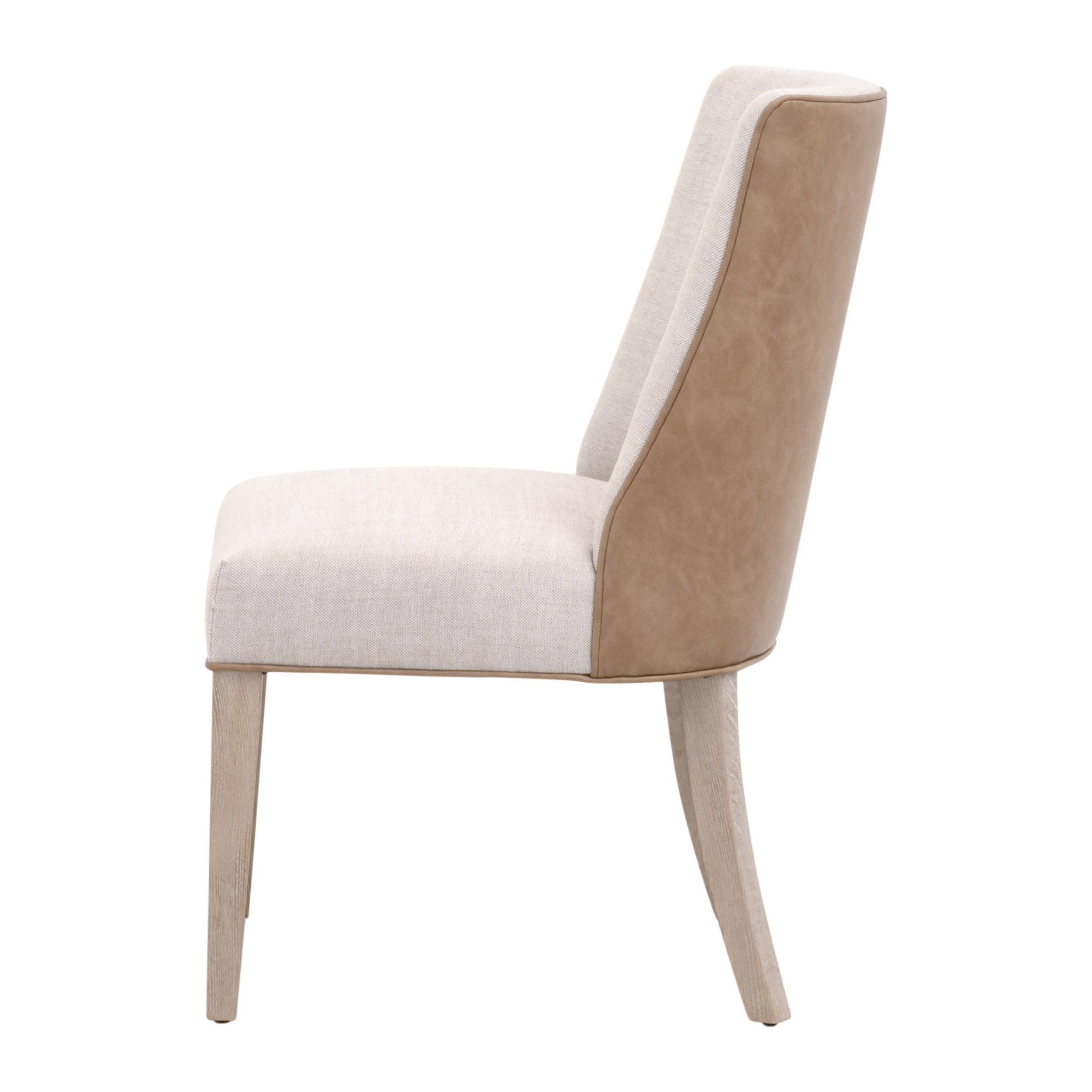 Essentials Duet Dining Chair, Set of 2 - Performance Bisque French Linen, Ivanhoe-Toast, Natural Gray Ash