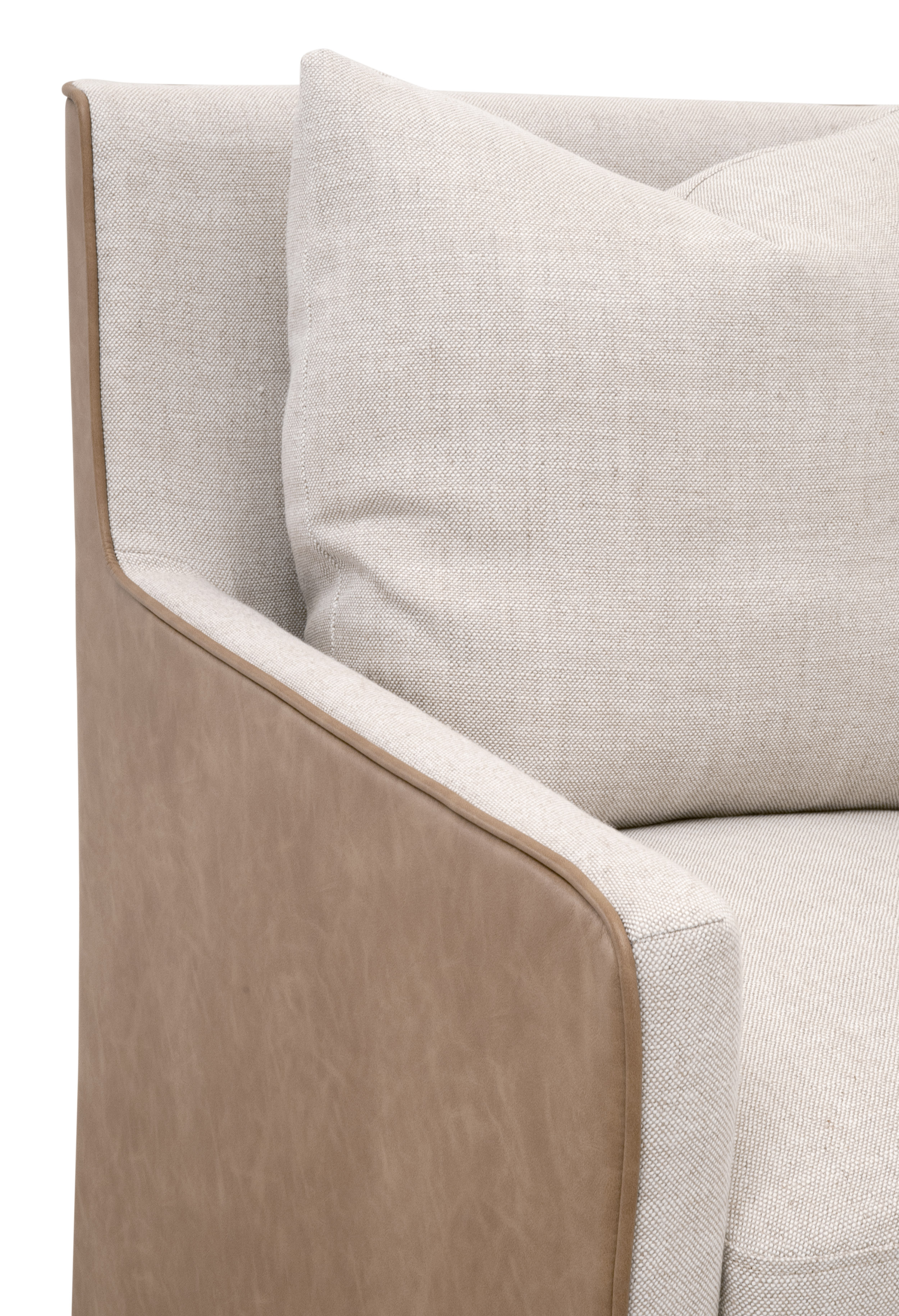 Essentials™ Harmony Arm Chair With Casters - Performance Bisque French Linen, Ivanhoe-Toast